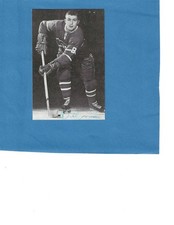 1950s-1960s, MONTREAL CANADIENS,POST CARD,BILL HICKE,# OVERLAPS TOP STRIPE,EX