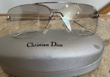 Vintage Christian Dior Mini Motard Clear Gradient Lenses Silver Sunglasses Italy