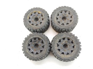 ProLine Trencher Low Profile 2.8" Tires w/Raid Rear Wheels (4) Used, 1 Torn