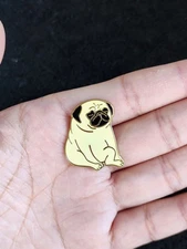 Pug Dog backpack lapel hat 1.2" Pin Metal Badge Enamel Brooch