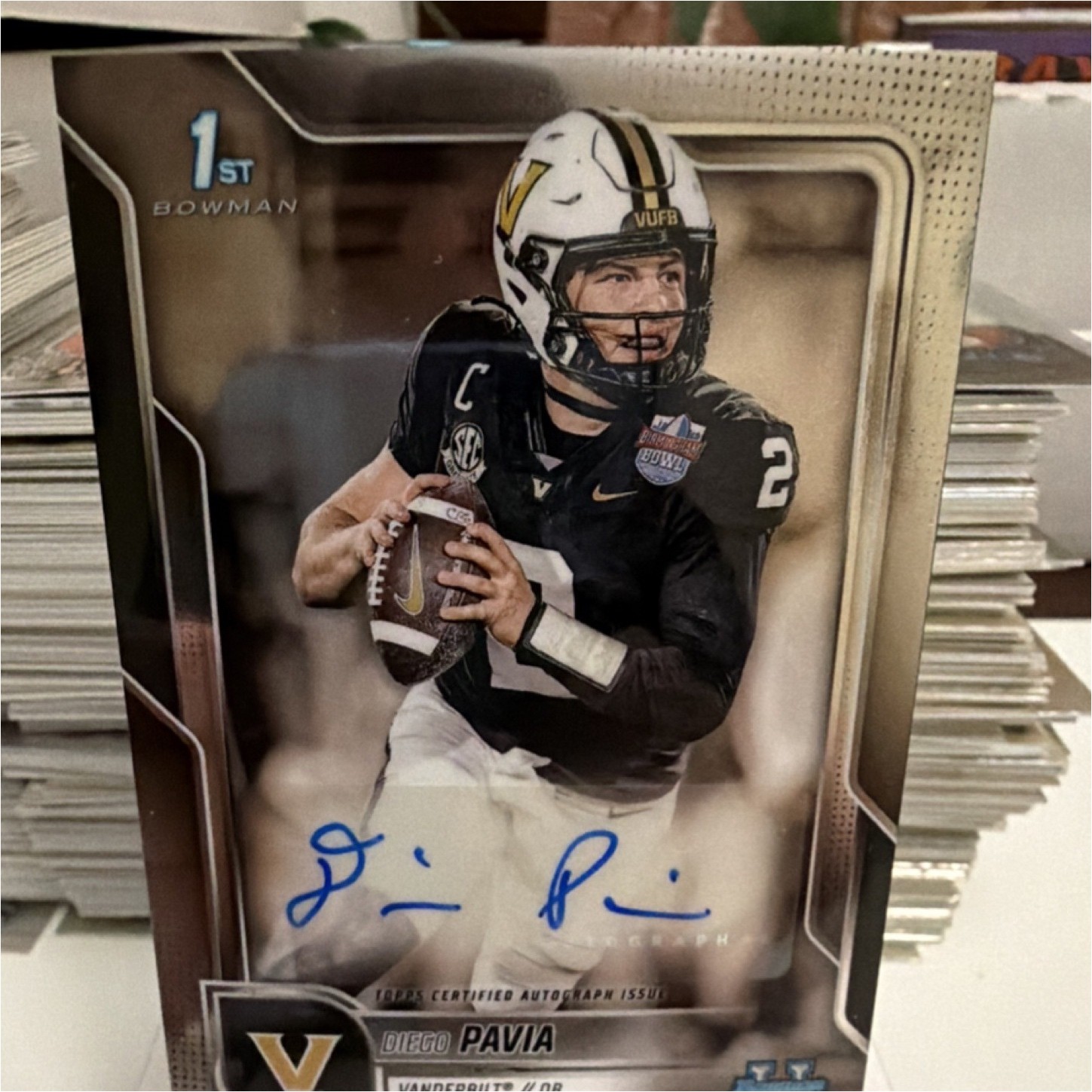 2025 Bowman University Chrome Diego Pavia Auto Vanderbilt Commodores BCA-DPA