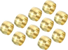 PATIKIL 10mm Tube OD Brass Compression Sleeves Ferrules 20Pcs 10mm, Gold Tone 