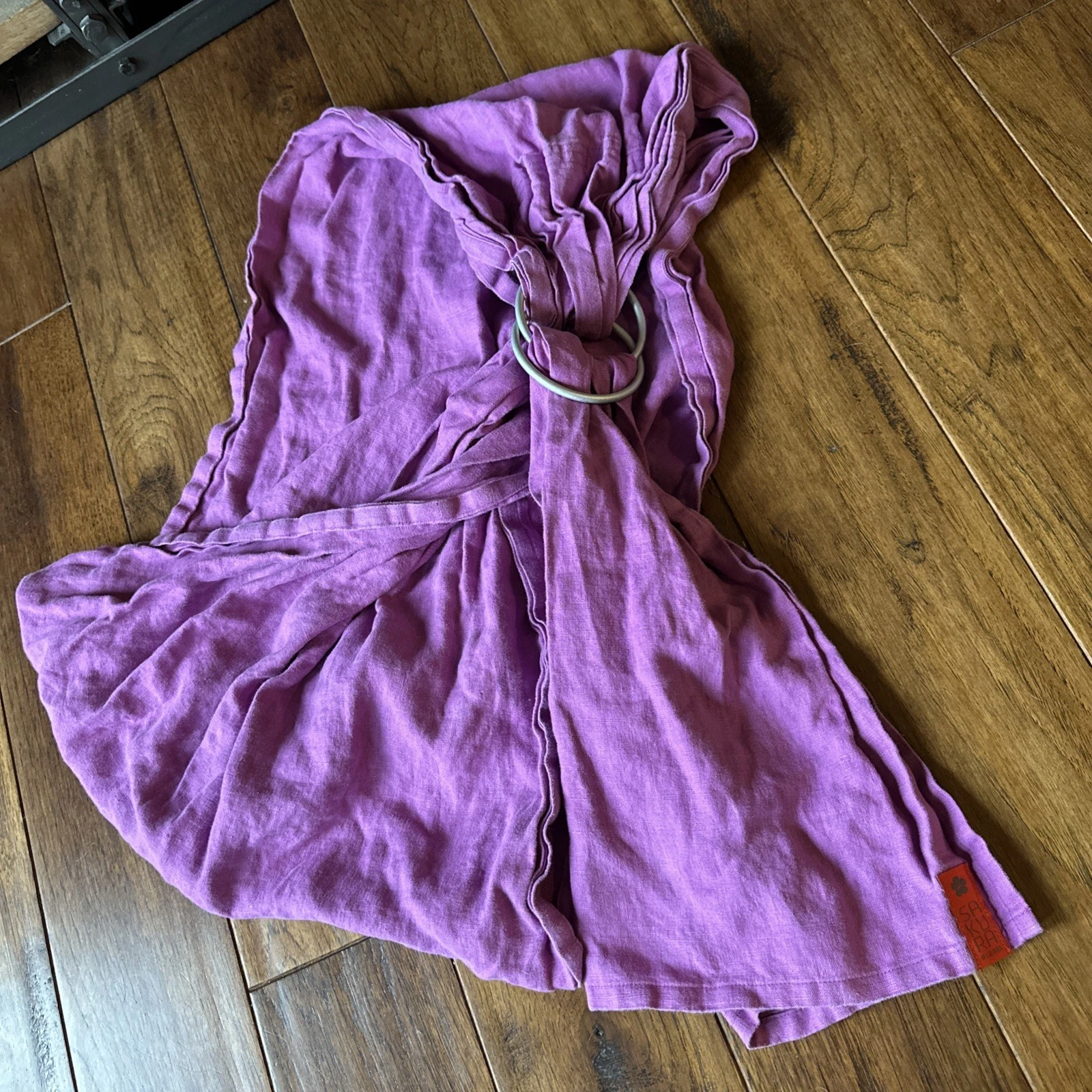 SAKURA BLOOM Ring Sling Baby Carrier 100% Linen mystic purple newborn-35 lbs USA