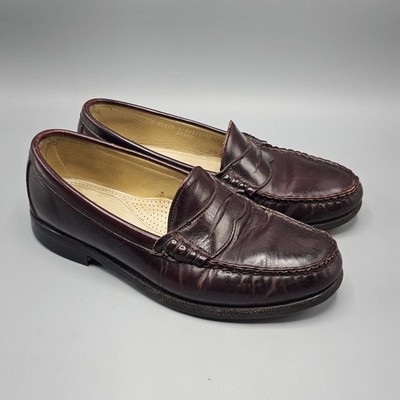 Vintage Bostonian Burgundy Pinch Penny Leather Loafers Mens Size 9