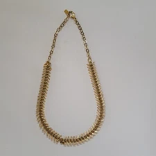 ZAD Gold Tone Leaf Chain Statement Necklace Adjustable Fashion Jewelry Elegant