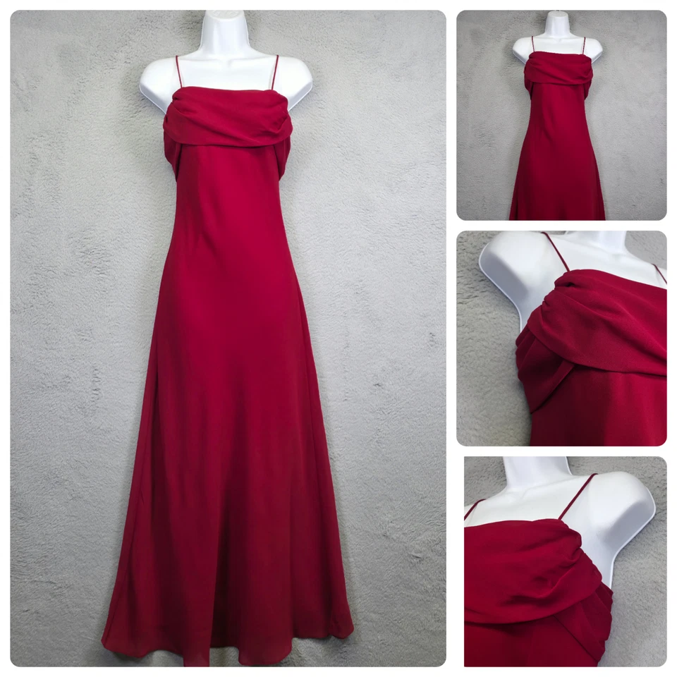 Vestido maxi feminino Y2K Betsy Adam 6 chinelos chiffon fada capricho noite formal - Imagem 3 de 4