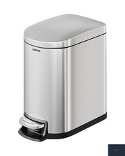 Stainless Steel Step Trash Can 1.6 Gallon Silver Brushed Soft Close Lid