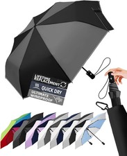 Windproof Travel Umbrella for Rain - 43" Auto Open Close 8-Rib Compact, Stylish