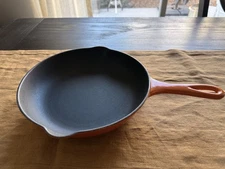 Vintage Descoware Belgium 9 In Skillet 81A Flame Orange Red