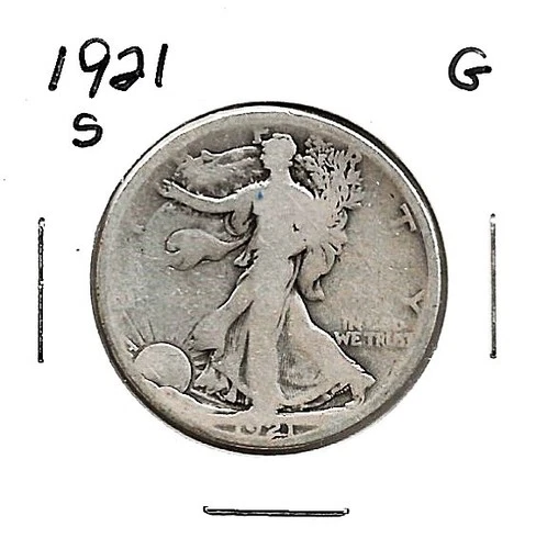 1921 "S" WALKING LIBERTY HALF DOLLAR ***GOOD*** KEY DATE