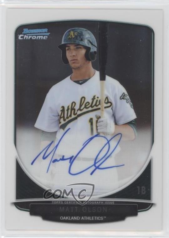 2013 Bowman Chrome Prospects Matt Olson #BCP-MO Auto 0ii1