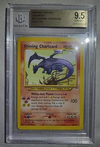 Pokémon Neo Destiny Shining Charizard Holo Secret Rare Unlimited BGS 9.5 107/105