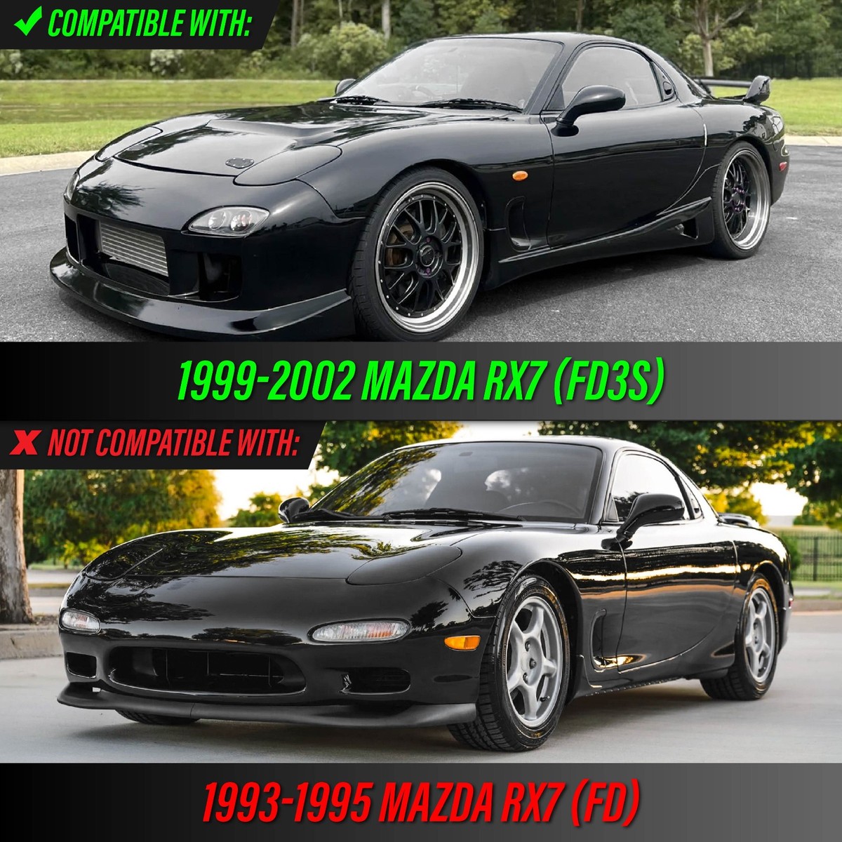 Black Housing Clear Lens Turn Signal Light For 99+ JDM Spec RX7 RX