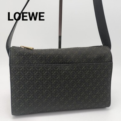 Loewe Shoulder Bag Canvas and Leather Women Used Authentic