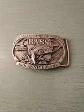 Vintage 1997 Bass Anglers Sportsman Society Belt Buckle-Excellent, Made In...