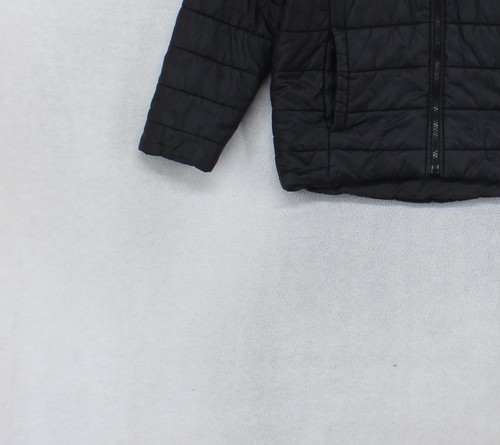 North Face Quilted Jacket Boys Size M Black Reversible Hooded Outdoor - Picture 8 of 14
