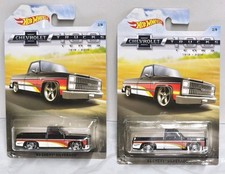 Lot Of 2- 2018 Hot Wheels 100 Years of Chevy Trucks '83 Chevy Silverado Walmart