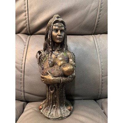 Veronese Design Mother Earth Goddess Bust Bronze Finish Nursing Infant 10 inch