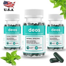 3 PACK DEOS Internal Deodorant Supplement   DEOS Full Body Deodorizer 30 Caps