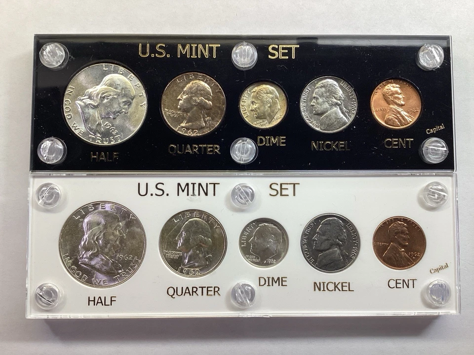 1962 P & D US Mint Uncirculated Mint Set in Capital Holders 10 Coins 091125 60er - Image 3 of 4