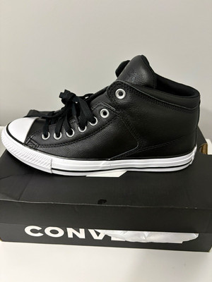 Converse Chuck Taylor All Star Street Mid Top Leather Sneaker Black/White
