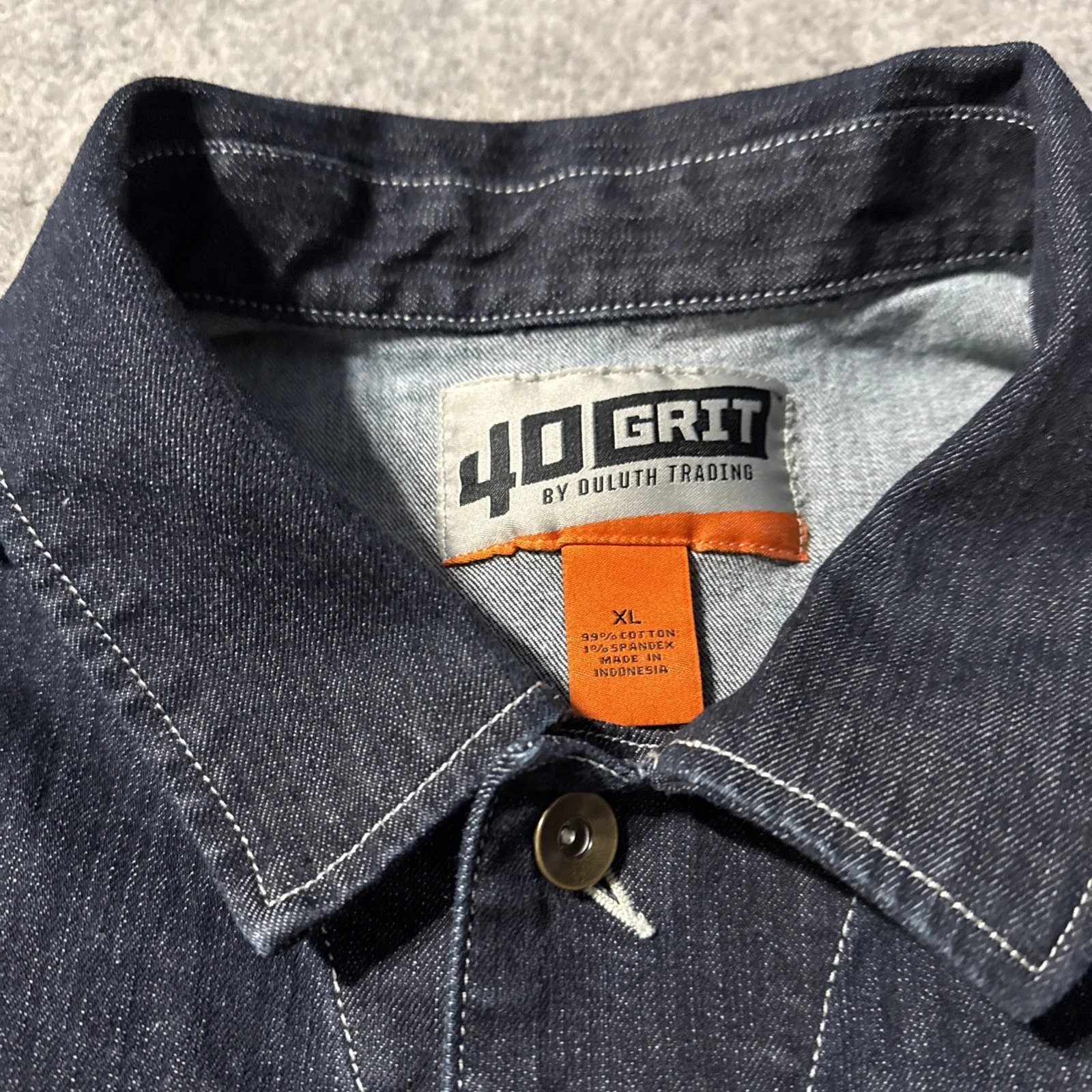 Duluth Trading Co 40 Grit Mens XL Elvis Jailhouse Rock 6240 Denim Chore Jacket - product detail image 3