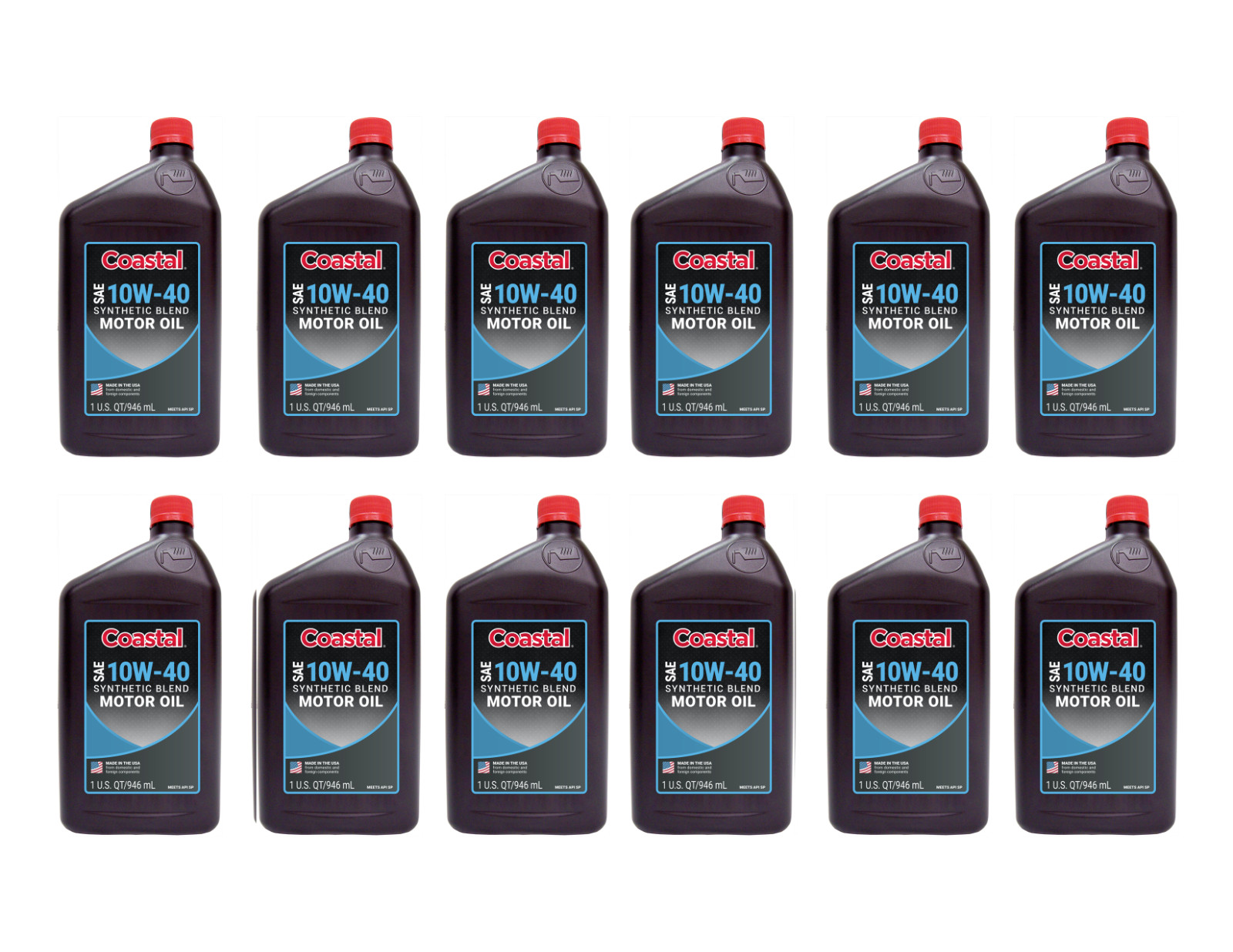 Coastal 10W-40 Synthetic Blend Motor Oil Case 12x1 Quart 19201