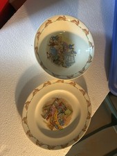 Royal Doulton Bunnykins Ceramic Bowl Set Beige Multicolor Art Pottery