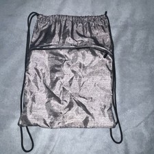 Thirty-One Cinch Sac Bag Drawstring Backpack Charcoal Gray