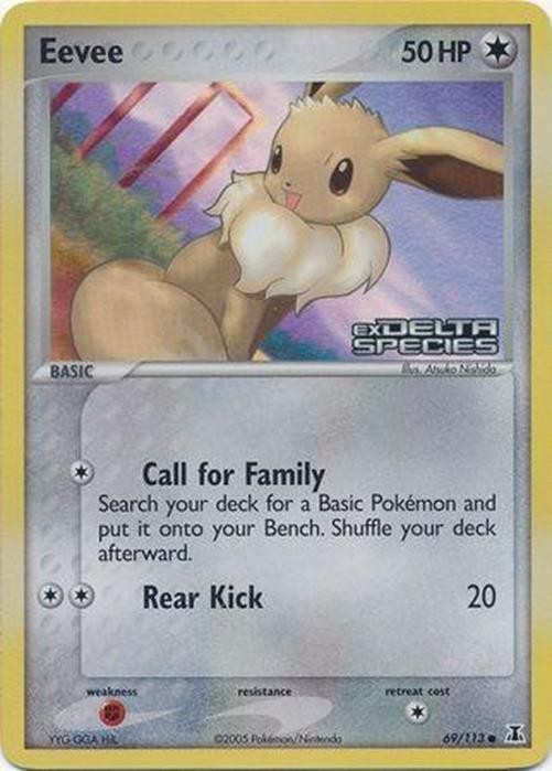 Eevee - 69/113 - Pokemon Delta Species Reverse Holo Rare NM