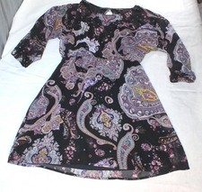 EXPRESS Purple Black Paisley Flowy Mini Dress Womens SP Boho Y2K