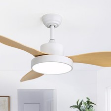 47 Inch Modern Ceiling Fan w/ Light and Remote 6 Speed Quiet Reversible DC Motor