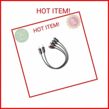 1ft RCA 1 Male to 2 Female Audio Speaker Y Adapter Splitter Cable 2 Pack