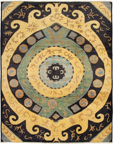 Traditional Hand-knotted Carpet 9'3" x 11'10" Wool Area Rug