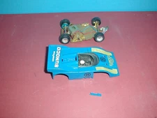 AJ'S 1/32 VINTAGE WINNWAGEN WINN WAGEN TESTED & RUNNING BLUE PORSCHE SLOT CAR