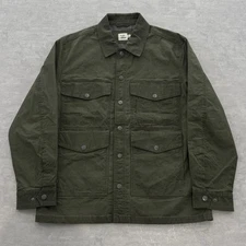 Men’s Huckberry Flint and Tinder Waxed Military Field Jacket Army Green Large