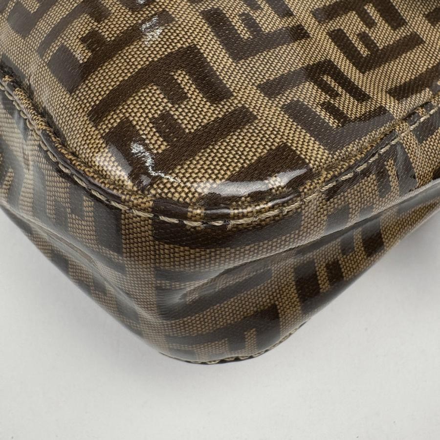 FENDI Zucchino Mamma Baguette Handbag Brown Coated Canvas 26424 #BS1044 thumbnail 3