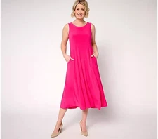 Attitudes by Renee Como Jersey Godt Midi Dress-Pink-Petite Medium A689247