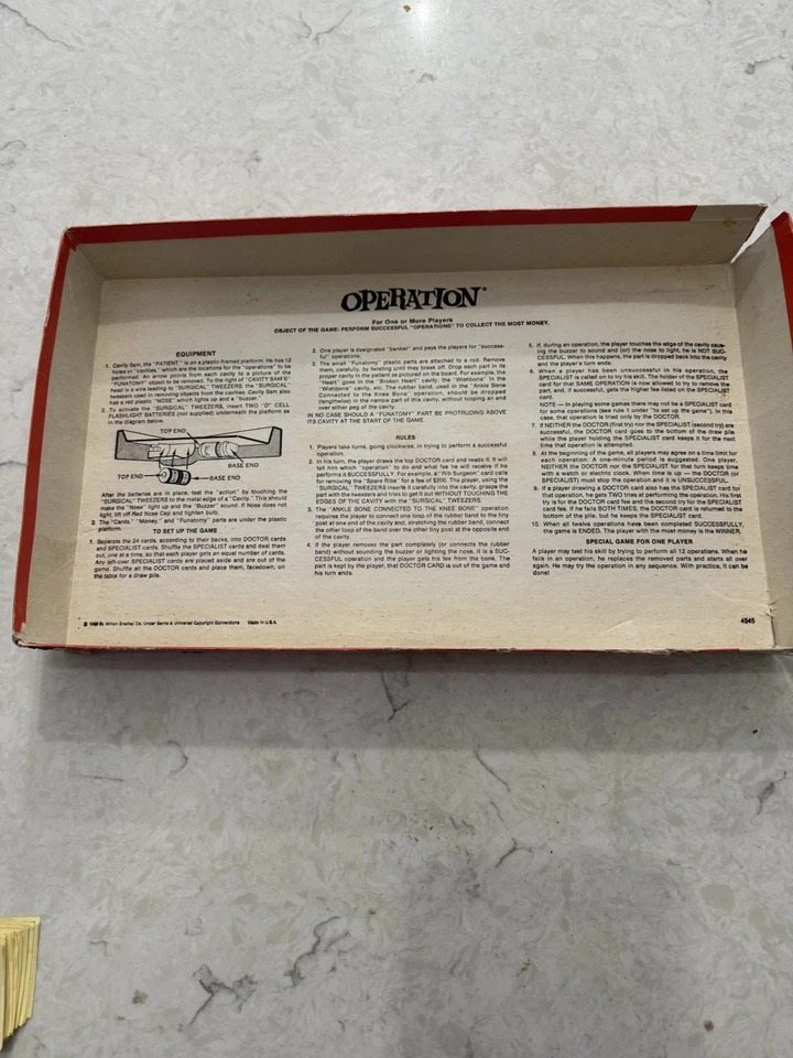 MILTON BRADLEY: Operation, Vintage, 1965, Smoking Doctor Incomplete DoesNot Work - Image 4 of 4