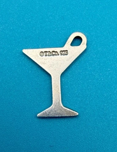 Tiffany & Co. Vintage Sterling Silver Martini Glass With Olive Charm (1”)