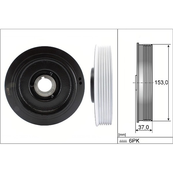 Ina 544 0058 10 Riemenscheibe Kurbelwelle FüR Peugeot Citroen Fiat Lancia-image