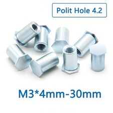 Press Fit Blind Standoff Blind Hole Stud M3 Carbon Steel Blue Zinc Plated 4-30mm