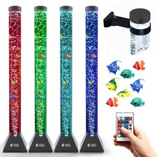 Aquarium Sensory Fish Bubble Light Tube with 16 LED Color Changing Nightlight...