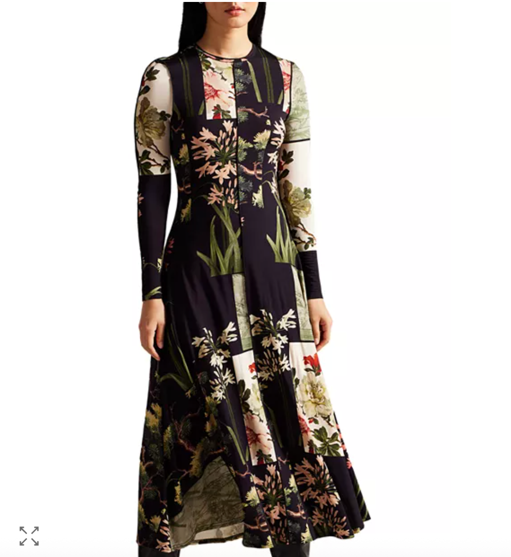 midi dress long sleeve formal Black Long Sleeve A-Line Penni Midi Dress