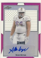 SEAN RHYAN 2019 Leaf Metal Army All-American Bowl Blue Flag /6 AUTO PACKERS