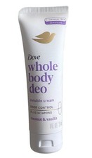 Dove Whole Body Deo Aluminum Free Invisible Cream Coconut  Vanilla Travel 1 Oz