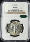 1946-S 50C Walking Liberty Half Dollar CAC MS66 Walker Toning Great Eye Appeal