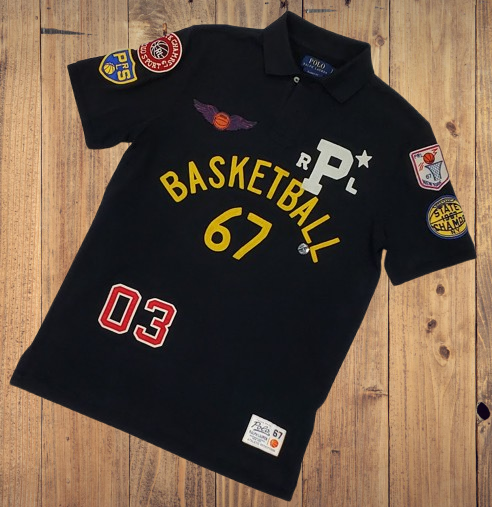 NEW Polo Ralph Lauren Black Basketball Graphic Mesh Classic Fit