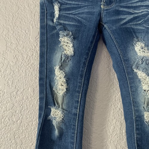 Pink Latte Distressed Stretchy Skinny Jean Girl size 4 - Picture 2 of 8