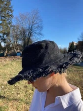 Wild hemp baja style black hat, black wild hemp baja style hat
